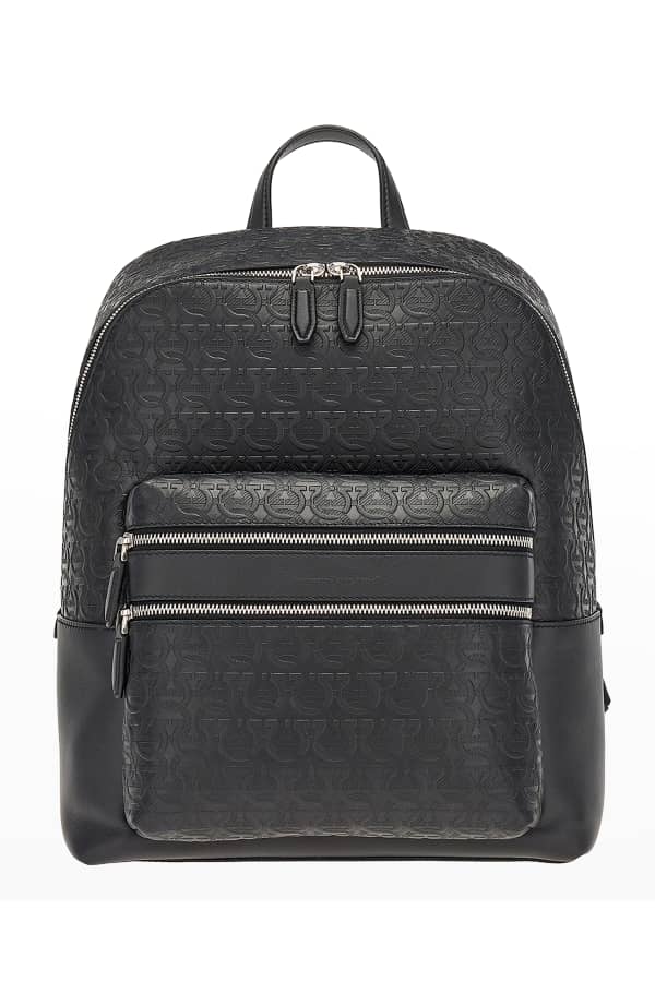 Balenciaga Men's Explorer Leather Logo Backpack | Neiman Marcus