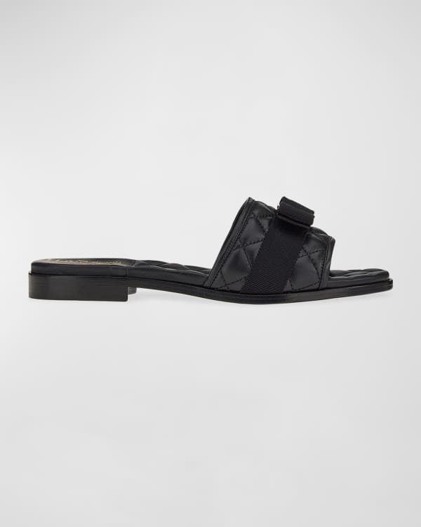 Balmain B It Quilted Leather Chain Slide Sandals | Neiman Marcus