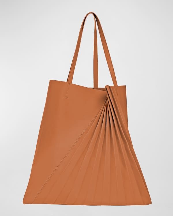 Sabrina Zeng Chiaroscuro Pleated Lambskin Tote Bag Neiman Marcus