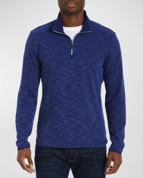 Neiman Marcus Cashmere Collection Men's Cable Quarter-Zip Sweater w ...