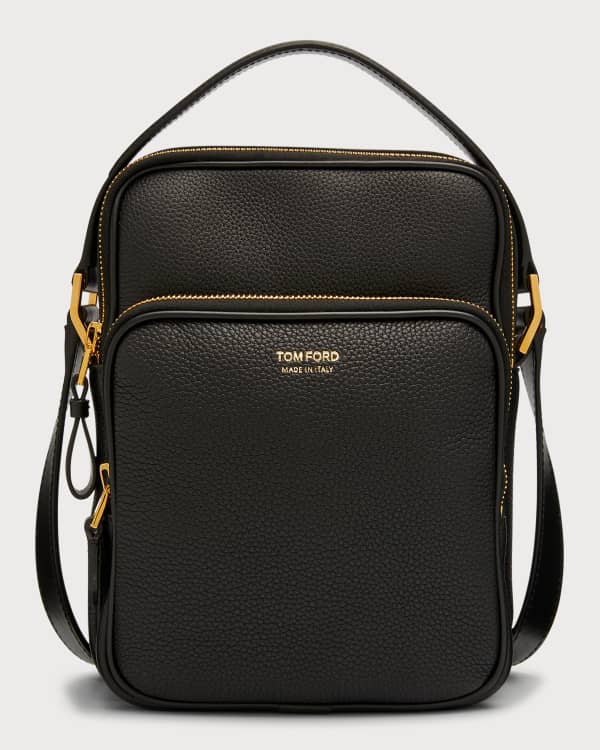 TOM FORD Men's Buckley Small Leather Messenger Bag | Neiman Marcus