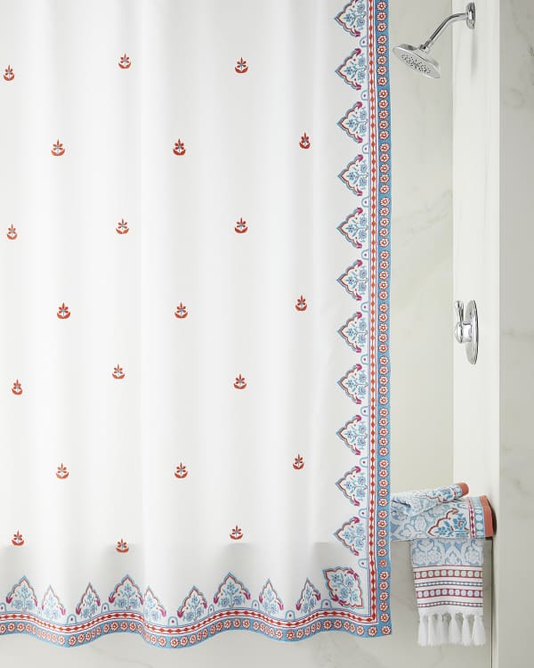 Designers Guild Acanthus Indigo Shower Curtain Neiman Marcus