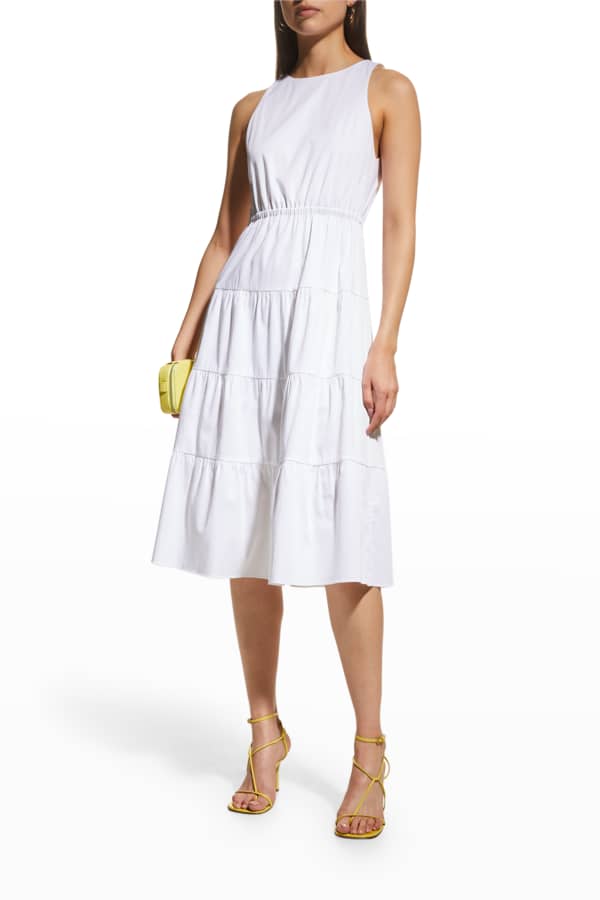 Zimmermann Textured Dot Tiered Midi Dress Neiman Marcus