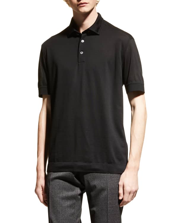 Bally Men's Cotton Pique Polo Shirt with B Logo | Neiman Marcus