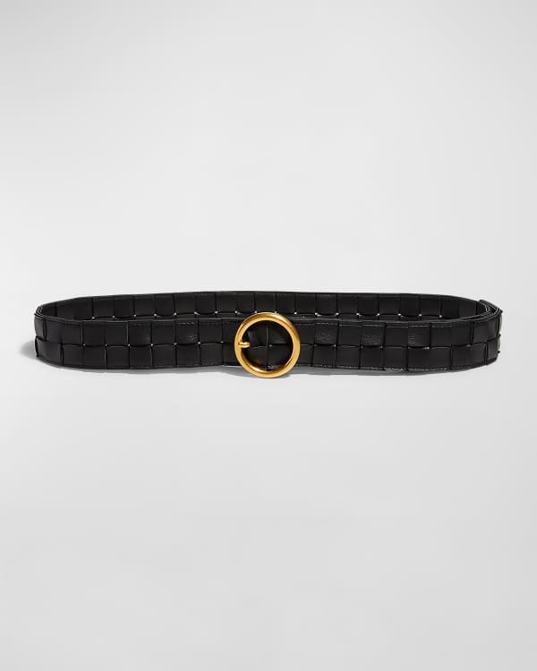 Bottega Veneta Triangle Leather Skinny Belt | Neiman Marcus
