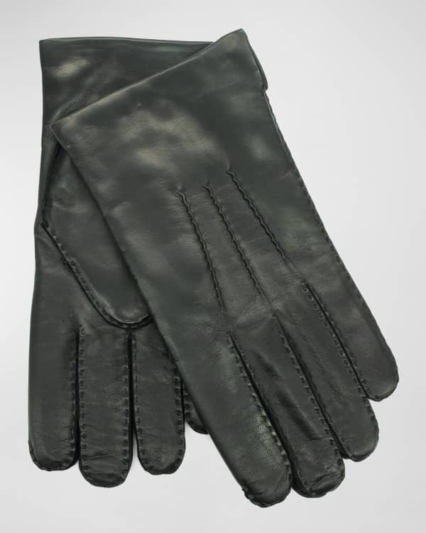 Portolano Men's DiamondQuilted Leather Driving Gloves Neiman Marcus
