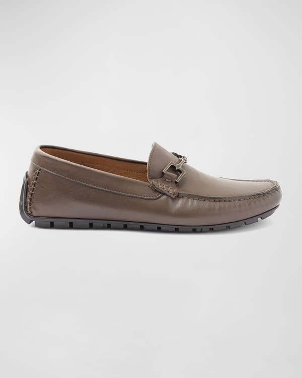 Prada Men's Saffiano Leather Penny Drivers | Neiman Marcus