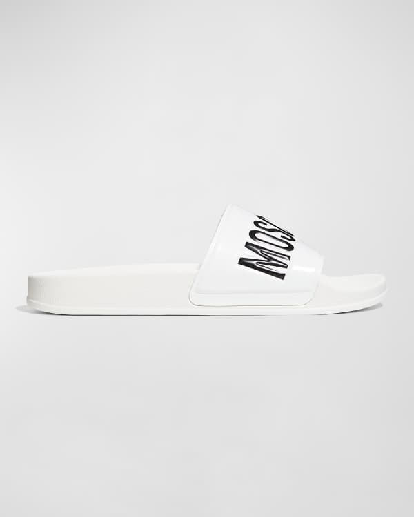 Moschino logo-print Pool Slides Black