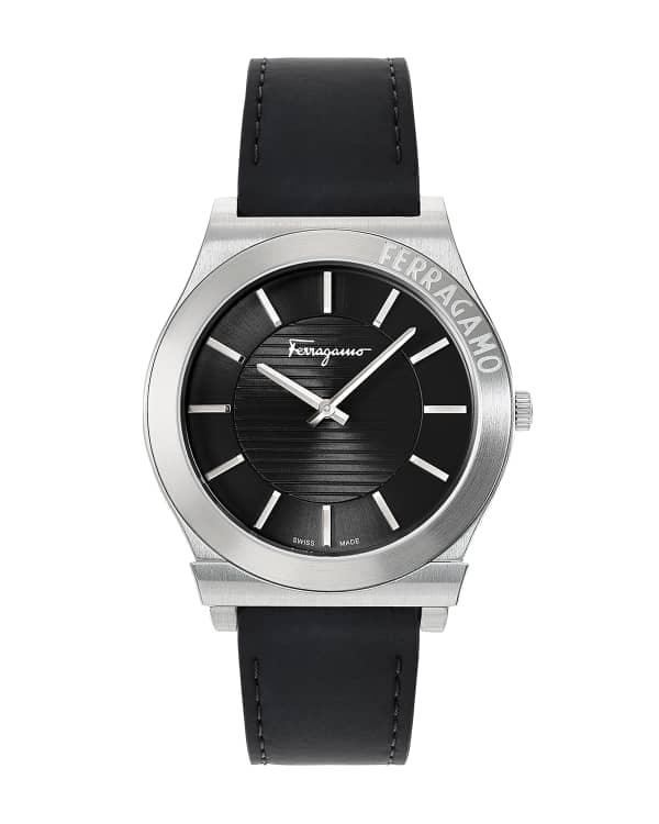 Salvatore Ferragamo Men's Slim Gent 40mm Textured Leather Watch ...