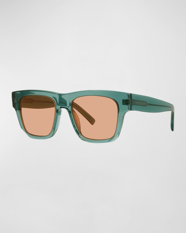 LOGO SQUARE SUNGLASSES 512017 IN GREEN ACETATE