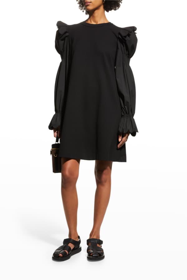 Toccin Smocked Puff-Sleeve Midi Dress | Neiman Marcus