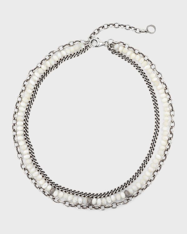 Sheryl Lowe Sterling Silver 4mm Fringe Smile Necklace with