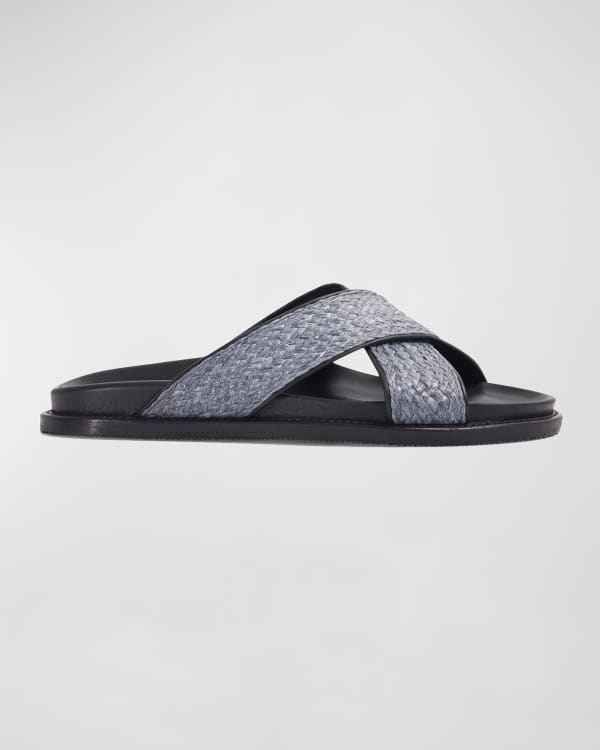 Burberry Men's Thornham Check Slide Sandals | Neiman Marcus