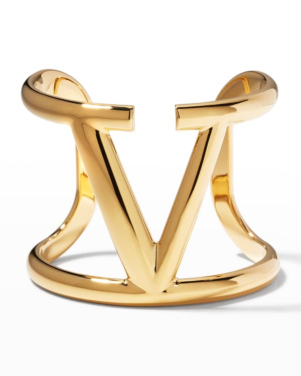 Valentino Garavani V logo signature cuff bracelet - ShopStyle
