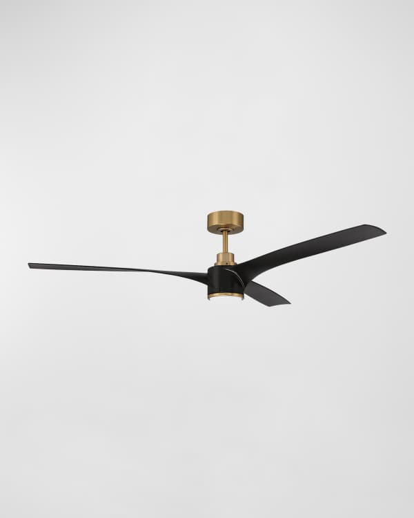 Satin Brass Ceiling Fan with Acrylic Blades Neiman Marcus