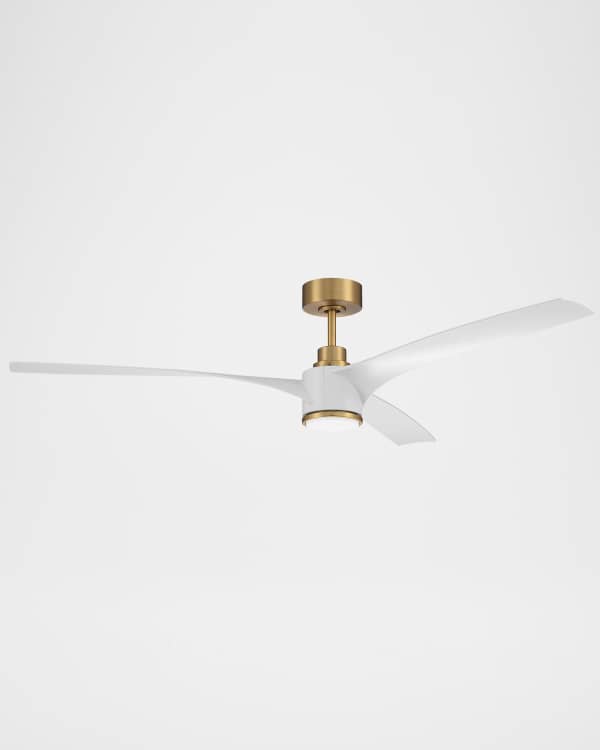 Satin Brass Ceiling Fan with Acrylic Blades Neiman Marcus