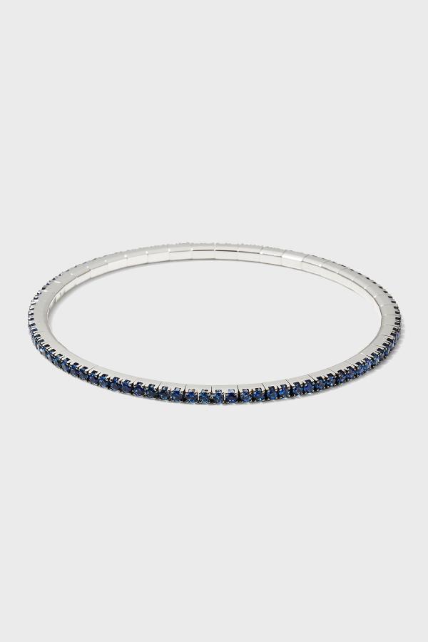 Blue Sapphire Diamond Stretch Extensible Tennis Bracelet