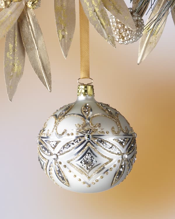 Neiman Marcus Silvery Metallic Holiday Ornament Neiman Marcus