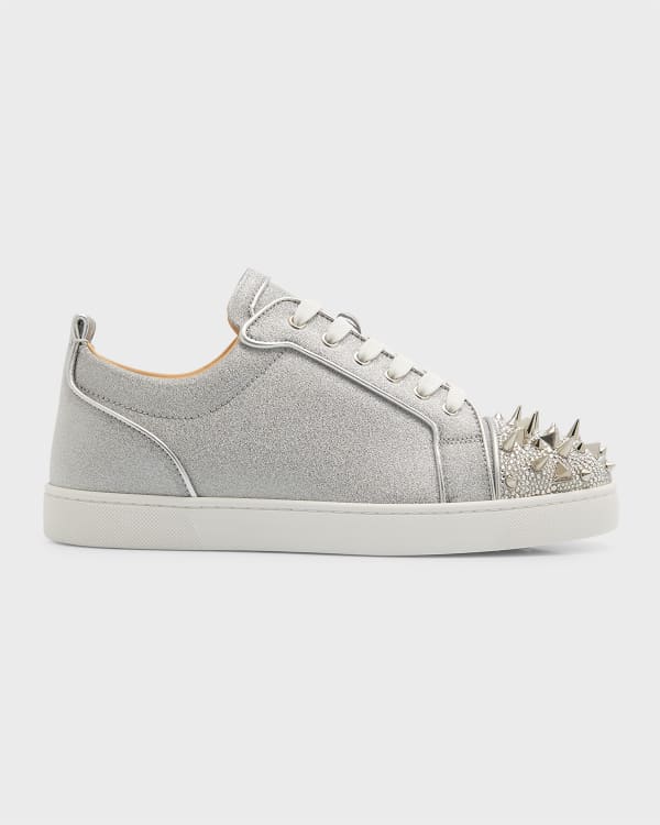 Christian Louboutin Men's Louis Junior Strass Rhinestone Suede Low-Top  Sneakers