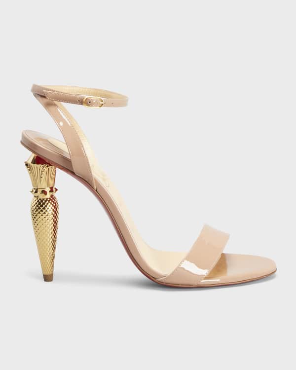 Christian Louboutin So Me Red Sole Tonal Spike Leather Sandals | Neiman ...