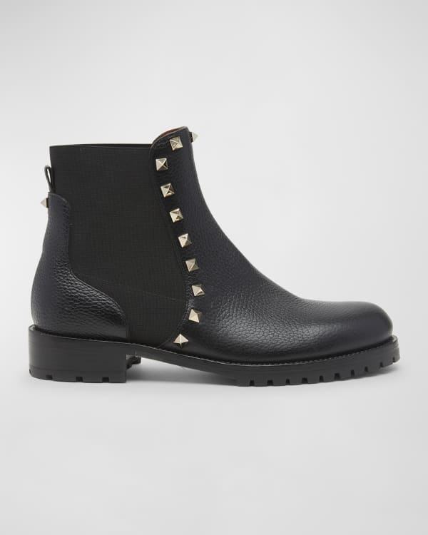 Valentino Garavani Rockstud Boot, Black | Neiman Marcus