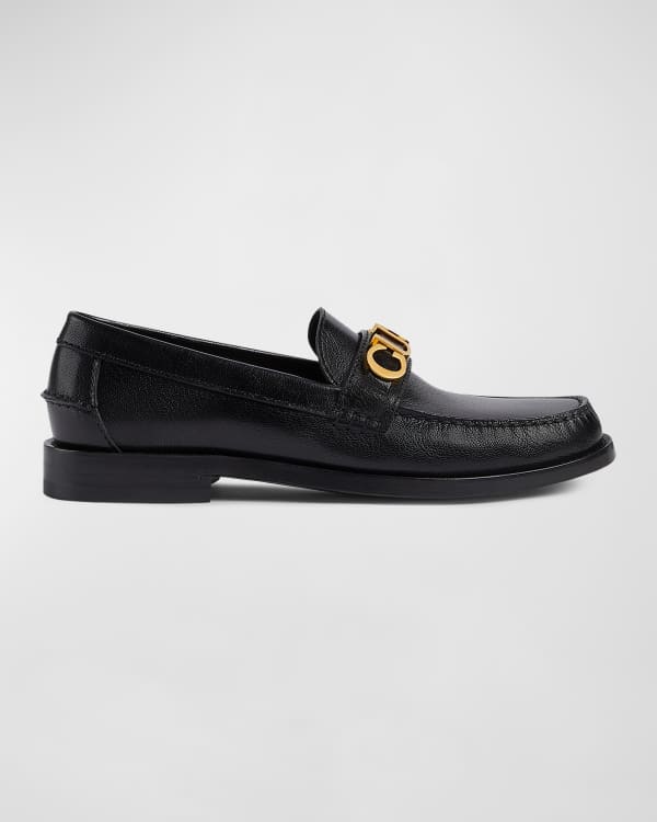 Ofelia embellished glossed-leather loafers