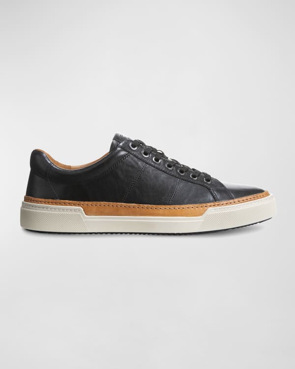 Ferragamo Men's Clayton Mixed Leather Low-Top Sneakers