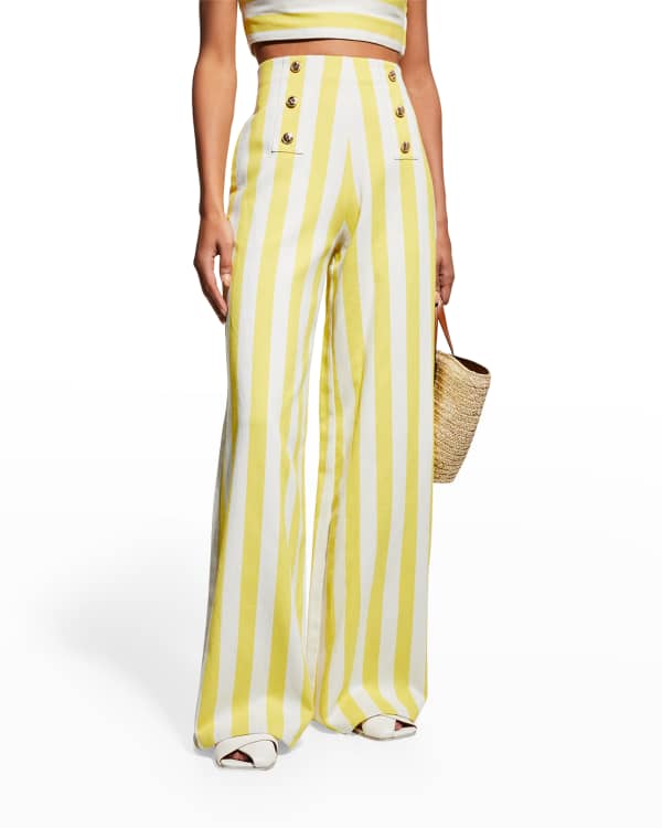 Ulla Johnson Lydia Belted Wide-Leg Embroidered Pants | Neiman Marcus