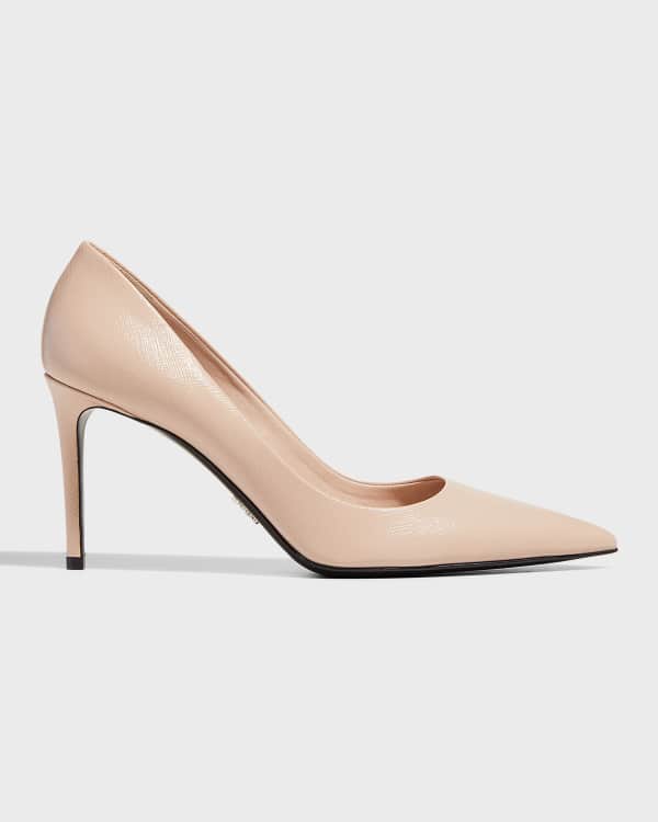 Burberry Madelina Leather TB Medallion Pumps | Neiman Marcus