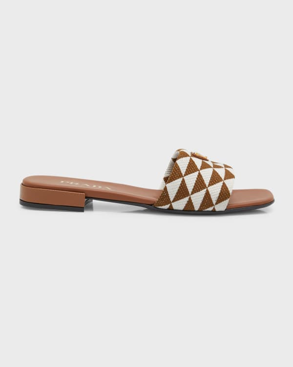 Prada raffia bow flat slide sandals new arrivals