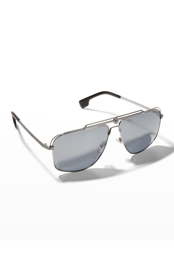 Versace Men's Greca Rectangle Sunglasses Neiman Marcus