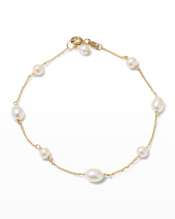 Tory Burch Kira Pearl Delicate Chain Bracelet | Neiman Marcus