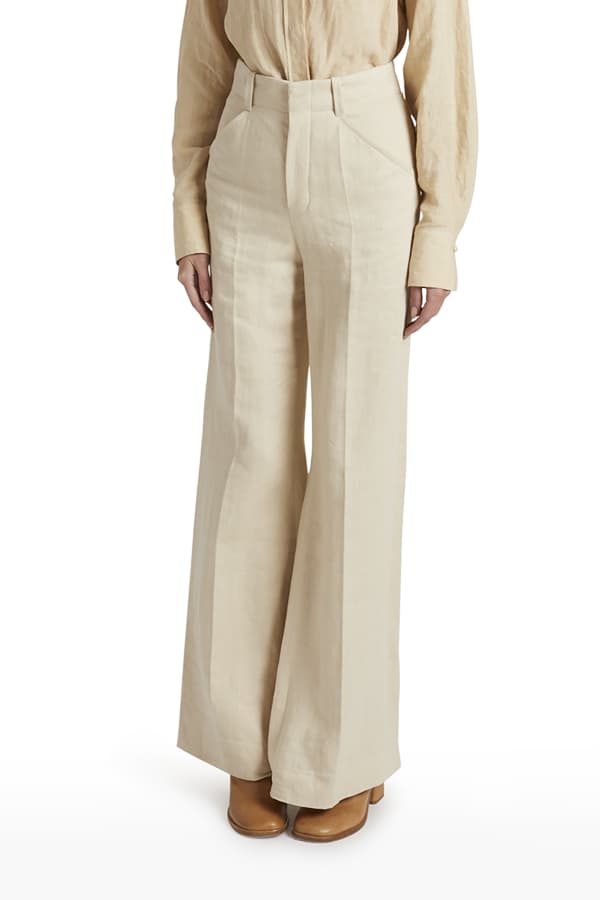 Gabriela Hearst Maura Belted Wide-Leg Linen Pants | Neiman Marcus