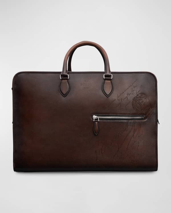 Berluti Men's Adventure Large Canvas & Leather Travel Bag - Bergdorf Goodman