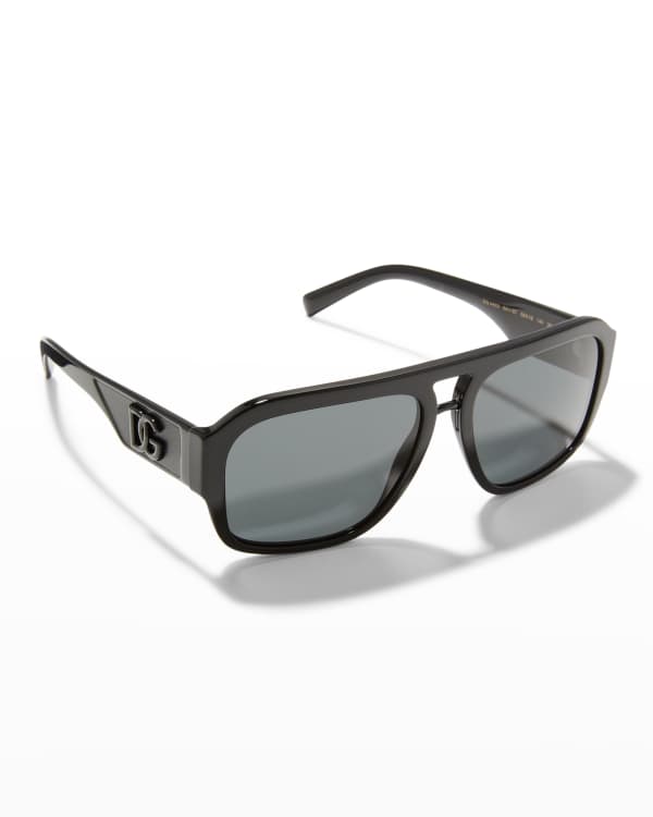 Dolce&Gabbana Men's Square Acetate DGLogo Sunglasses Neiman Marcus
