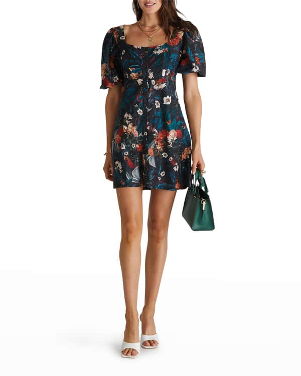 Diane von Furstenberg Haven Printed Silk Drop Waist Dress Neiman