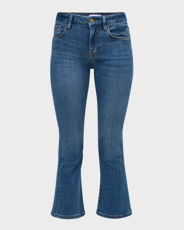 FRAME Le Bardot Crop Flare Raw Edge Jeans Neiman Marcus