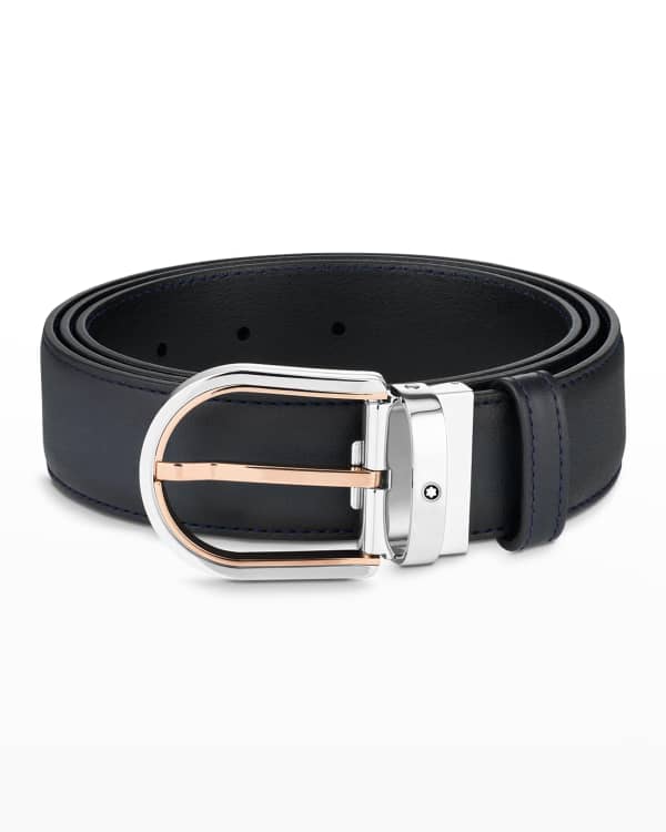 Montblanc Men s Horseshoe Buckle Leather Belt 30mm Neiman Marcus
