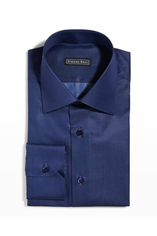 Eton Men's Slim-Fit Solid Silk Dress Shirt | Neiman Marcus