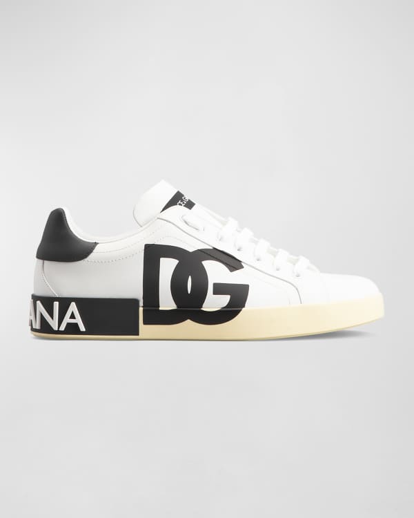 Dolce Gabbana Men s Portofino Leather Logo Low Top Sneakers Neiman Marcus