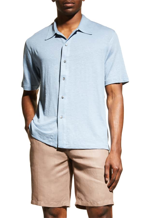 Vince Men's Linen Short-Sleeve Sport Shirt | Neiman Marcus