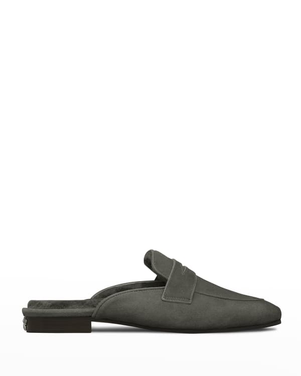Bernardo Suri Suede Penny Loafer Mules Neiman Marcus