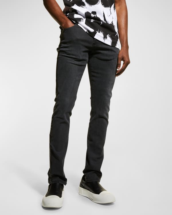 Off-White Men's Bleached Slim-Fit Jeans | Neiman Marcus