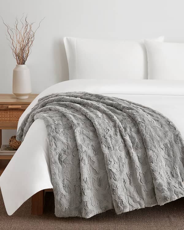 UGG Channel Quilt Faux Fur Throw Blanket Neiman Marcus