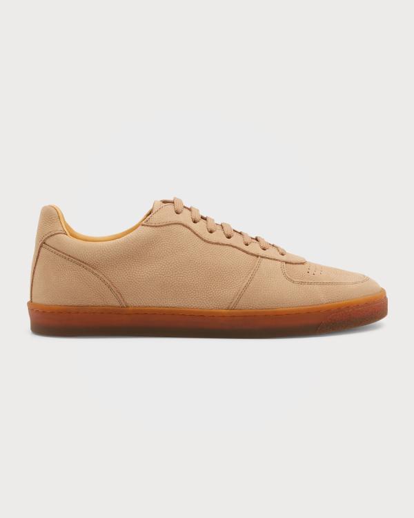 Santoni Men's Clean Iconic Leather Low-Top Sneakers | Neiman Marcus