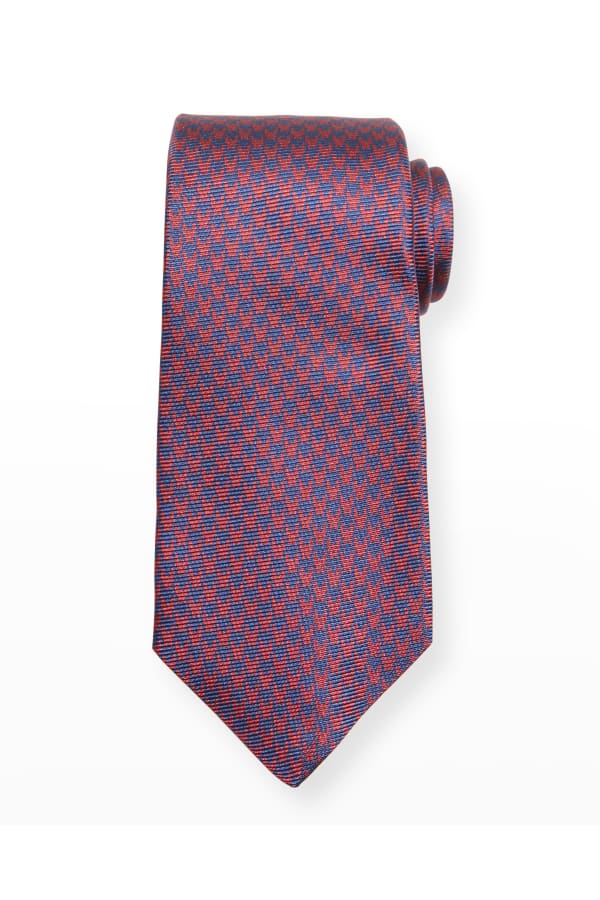 ZEGNA Men's Silk Deco Dot Tie Neiman Marcus