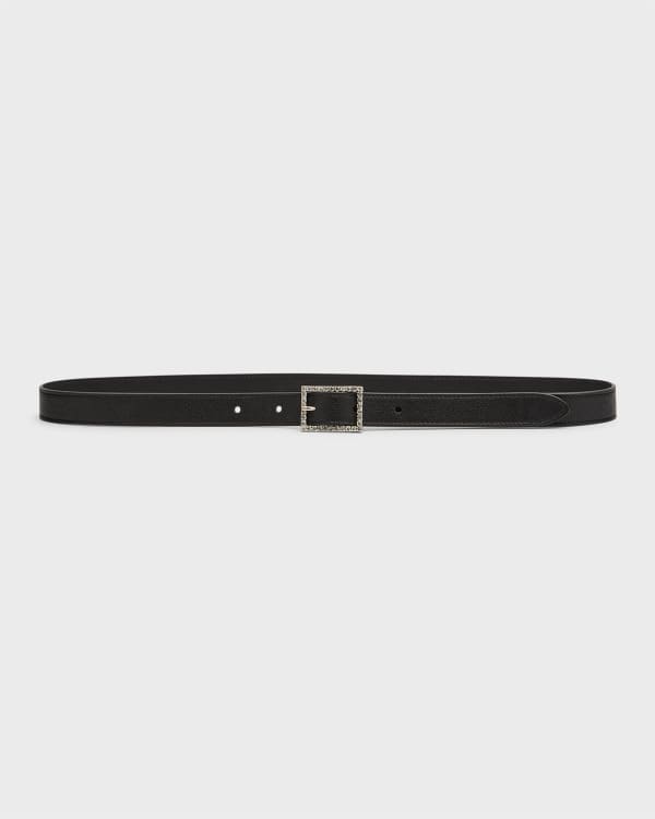Bottega Veneta Triangle Leather Skinny Belt | Neiman Marcus