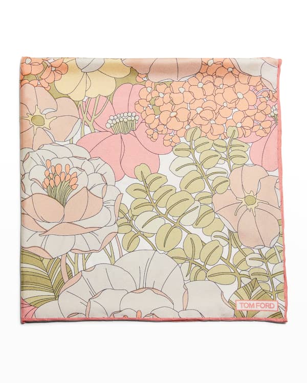 Isaia Men's Floral Silk Pocket Square Neiman Marcus