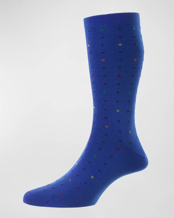 Marcoliani Milano Men's Dress Socks - Pima Cotton Palio Stripe Colorful Elegant Socks