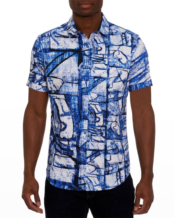 Robert Graham Men's Kiss Of Death Short Sleeve Woven Shirt - Button Down, Bold Tiger Print - View #7
